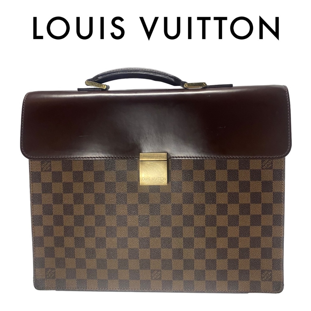 BEAUTIFUL BRIEFCASE GM LOUIS VUITTON DAMIER EBENNE AUTH UNISEX💼